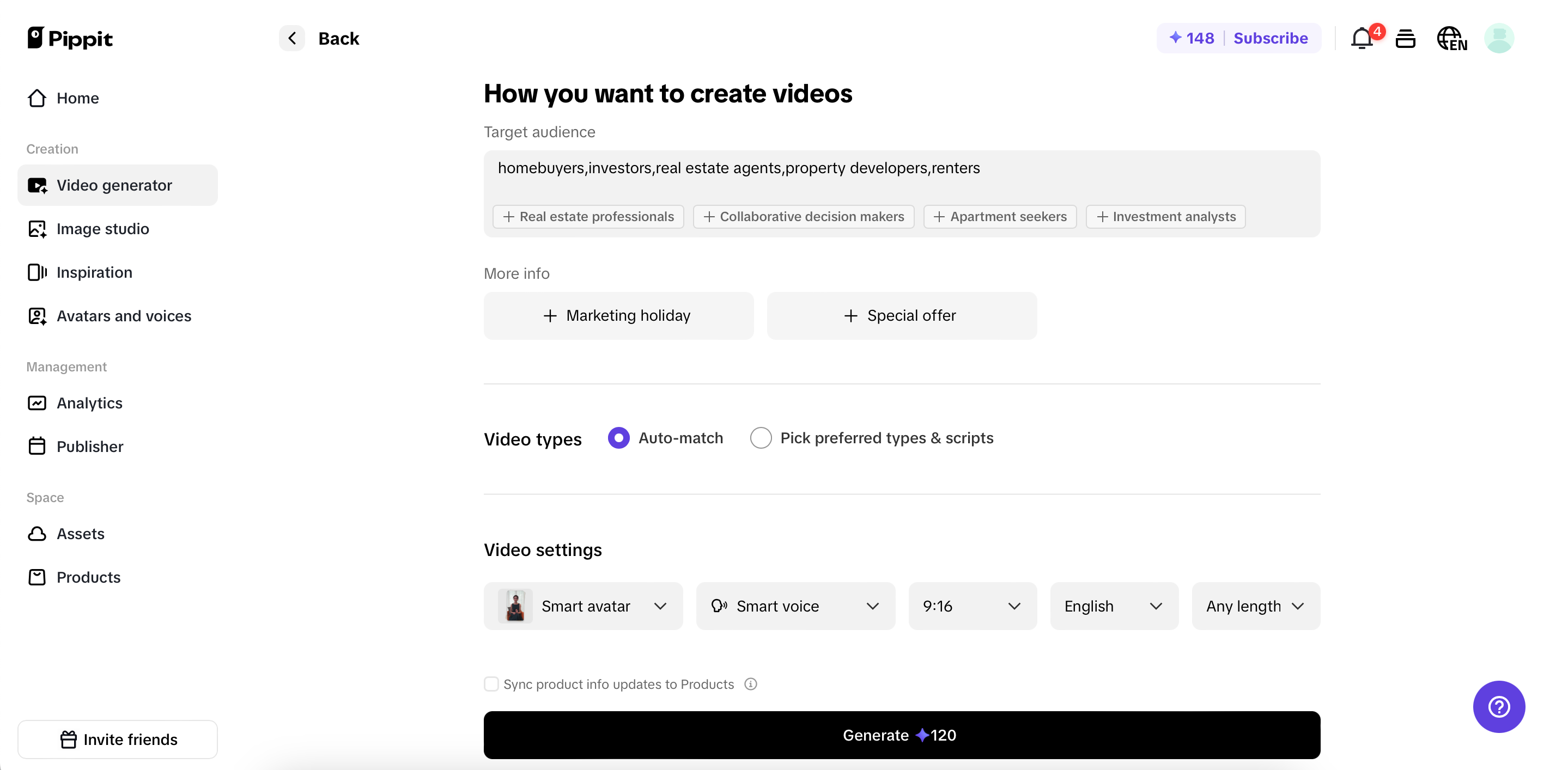 Customized video settings