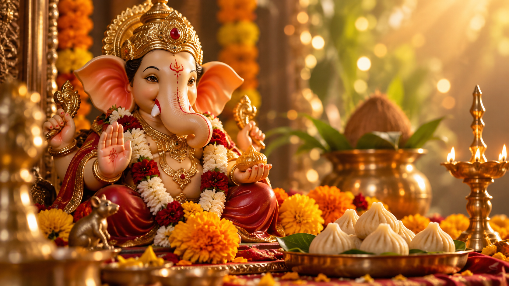 Ganesh Chaturthi AI photo editing prompt prompt example 3