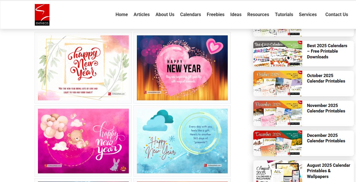 Інтерфейс EntheosWeb - ще один кращий анімований з новим роком побажання