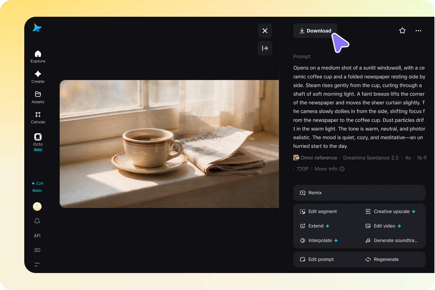 Preview and download your video