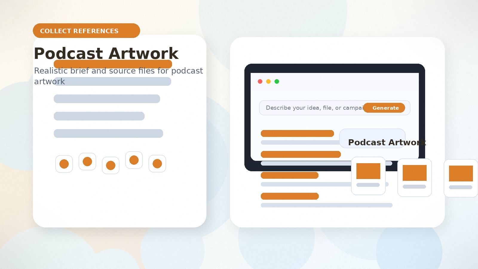 Podcast Artwork realistic collect references visual for podcast artwork