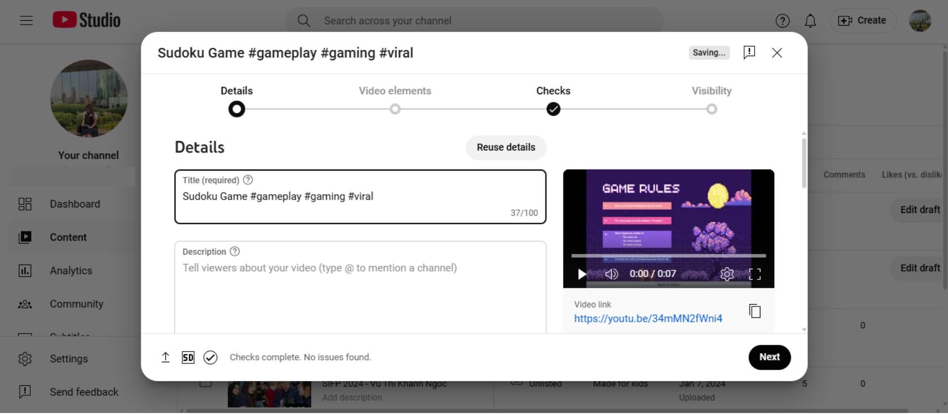 Add your video title
