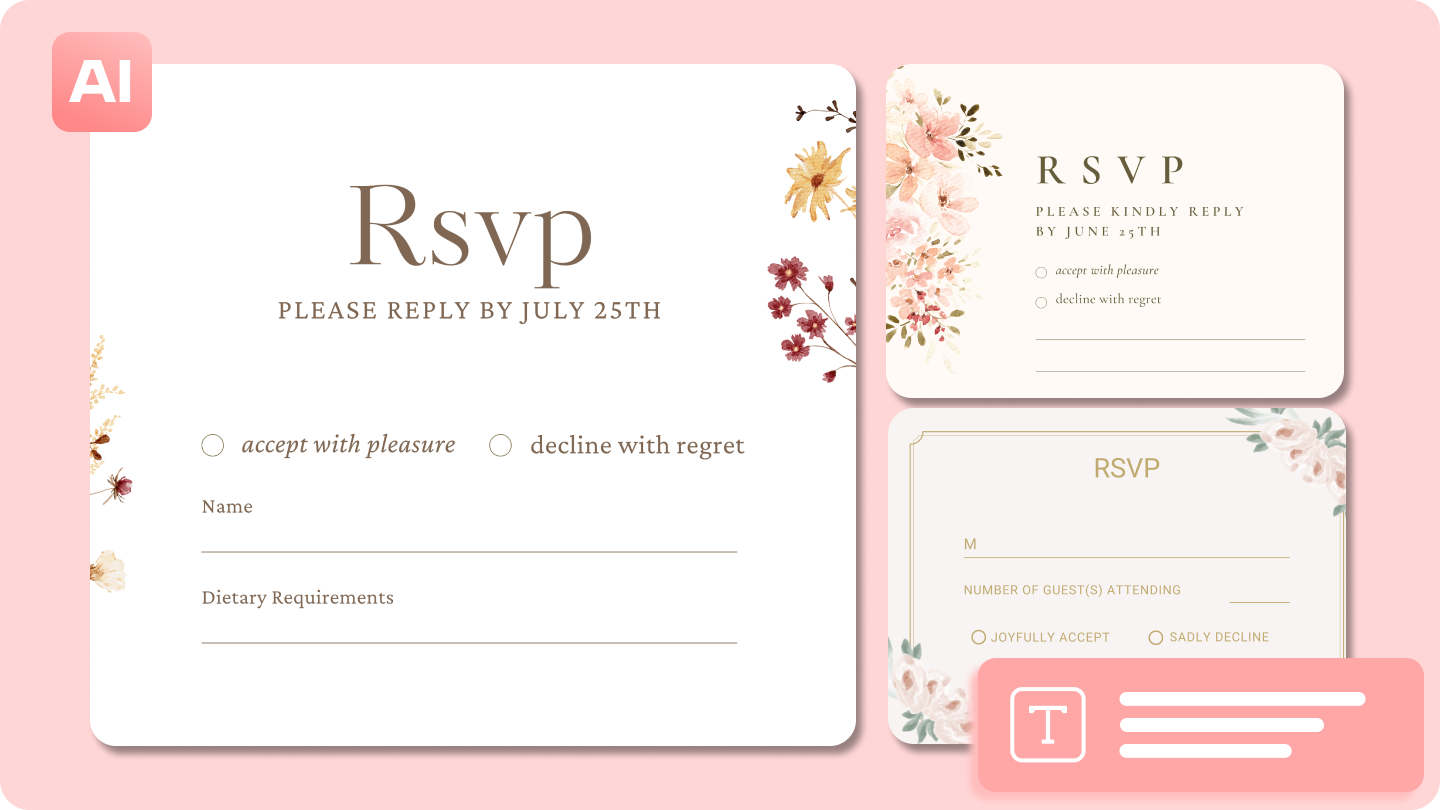 thiệp mời đám cưới kèm bưu thiếp RSVP