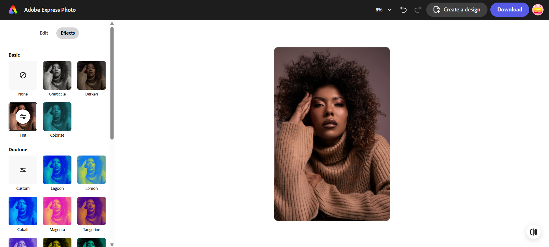 Adobe Express interface