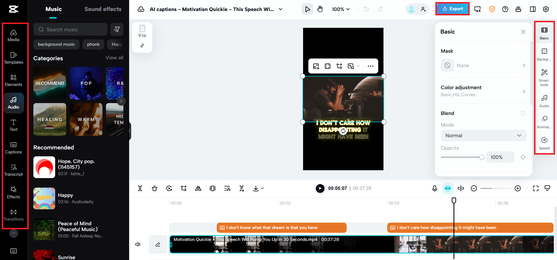 Export or enhance your video further