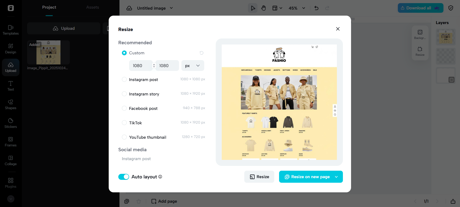 Resize for any platform