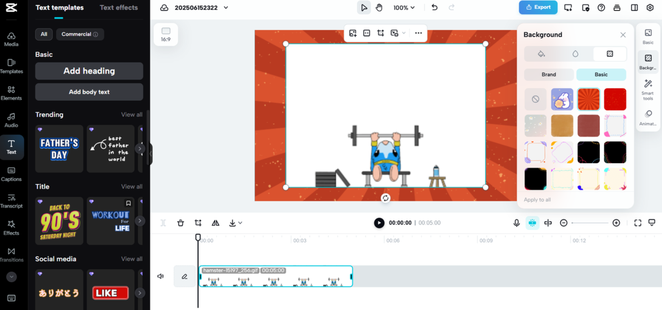 Interface of CapCut Web - the perfect animated GIF to video maker