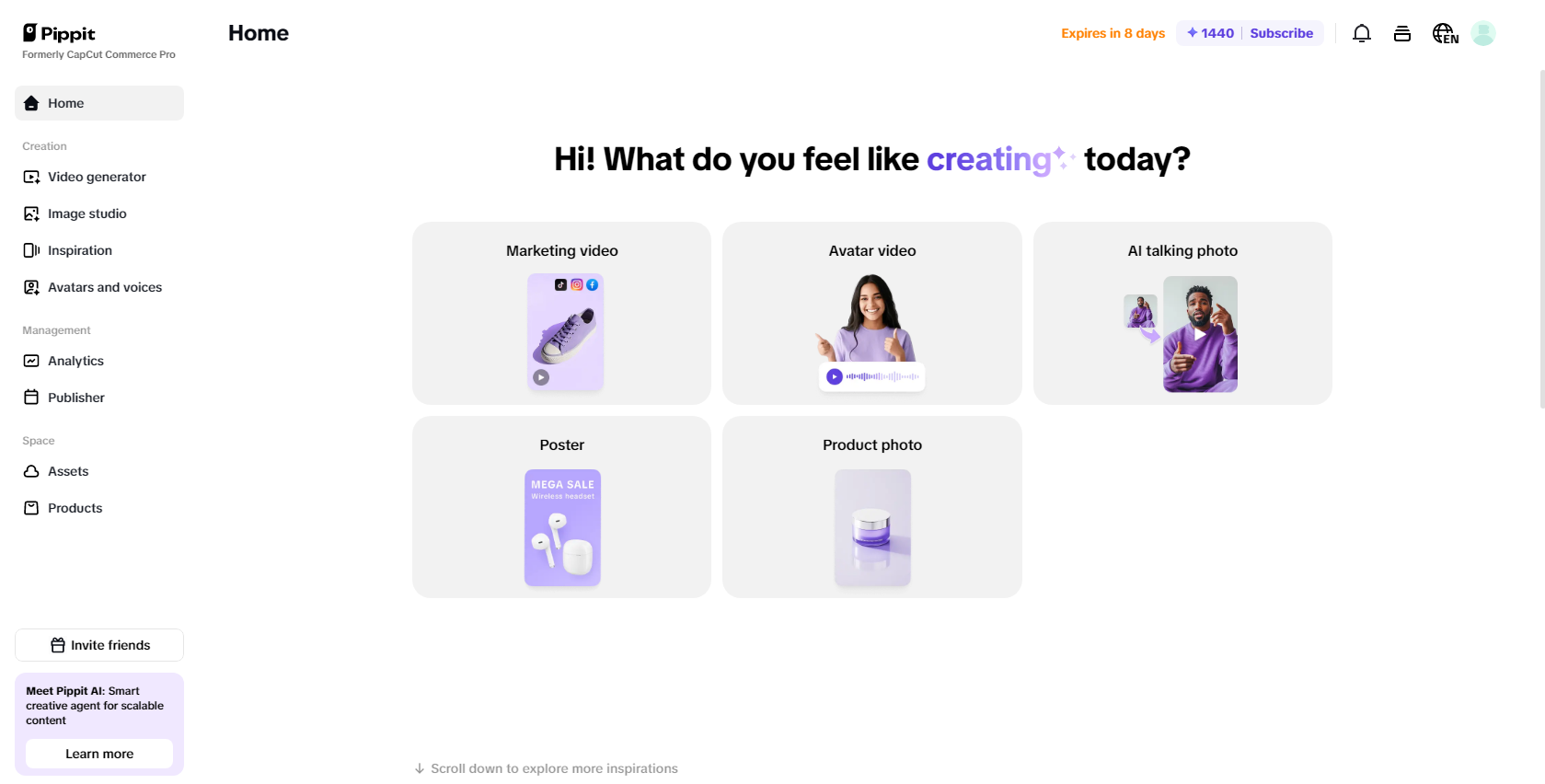 Simplify marketing with Pippit's AI avatar video generation