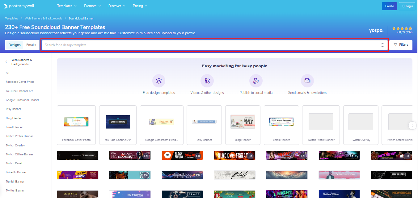 Mga ideya sa banner ng SoundCloud