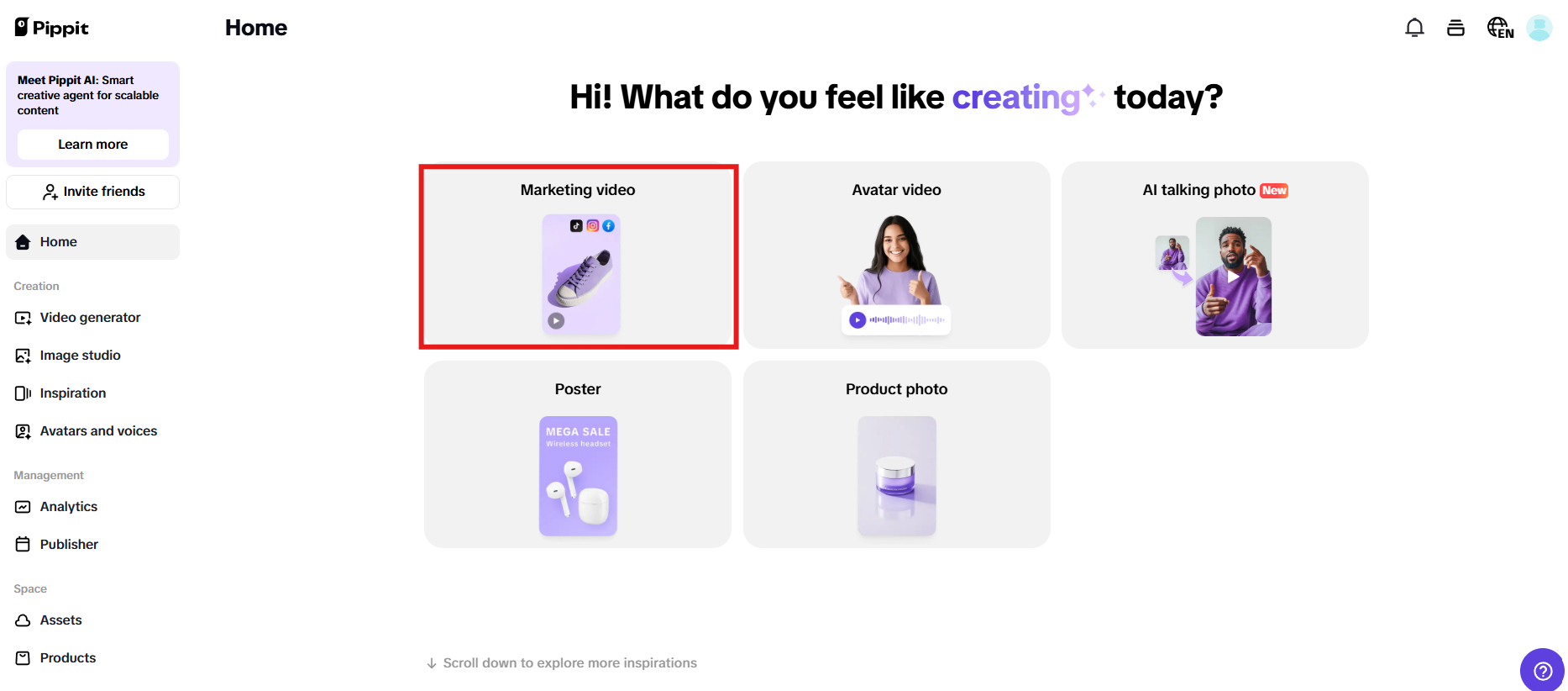 AI-powered video creation for marketing
