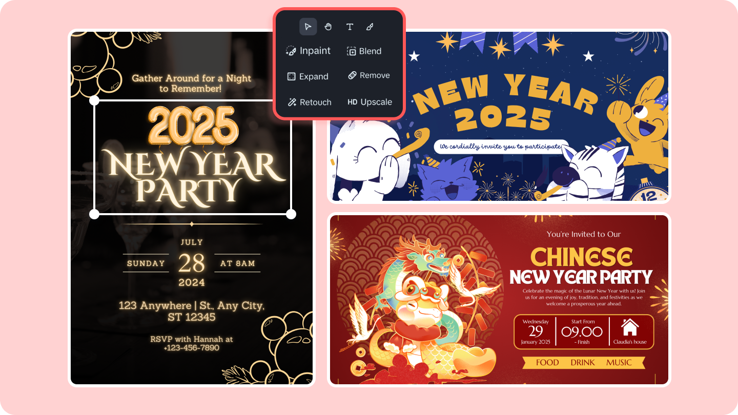 new year invitation card