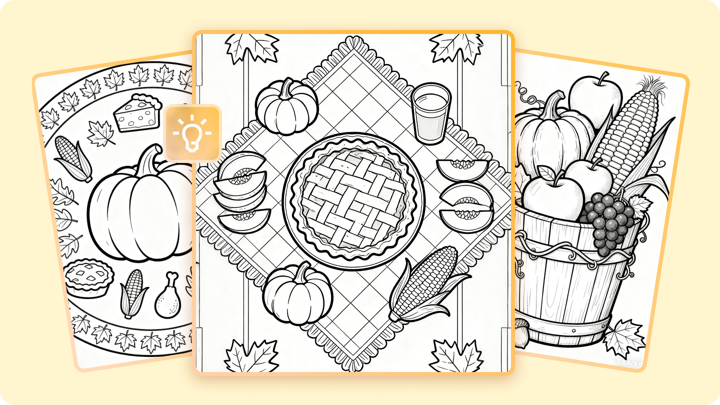 kiitospäivän värityssivut