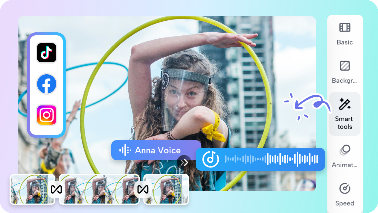 Create compelling status videos with video editor