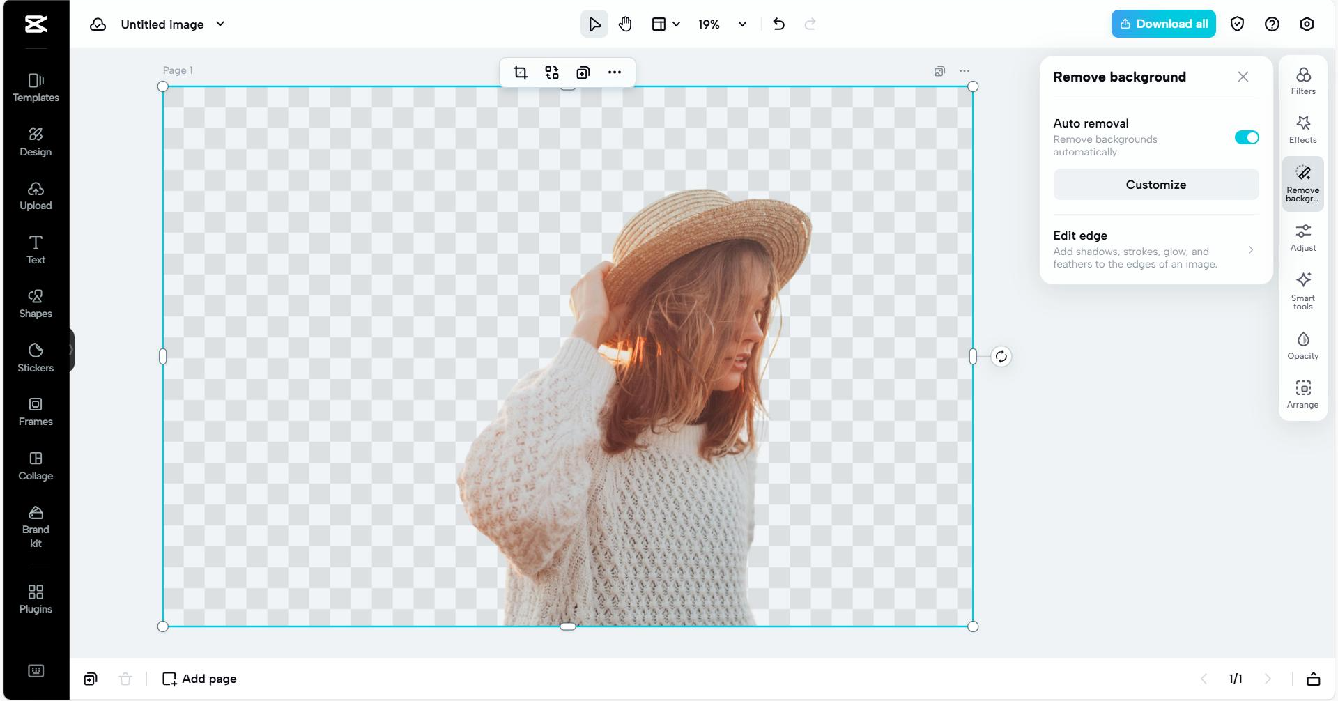 CapCut Web background remover