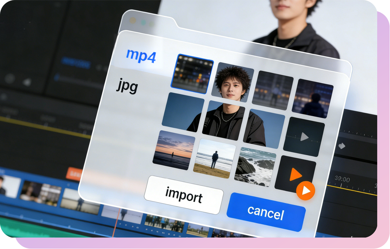 Import MP4 and JPG files