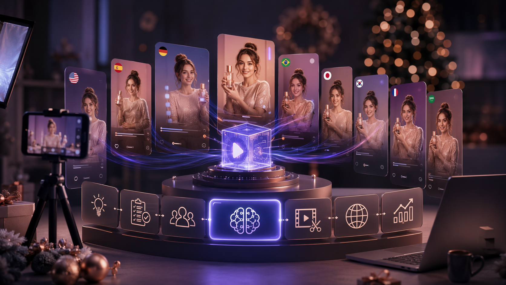 AI Video Localization Workflow premium AI social video workflow visual for Pippit creators