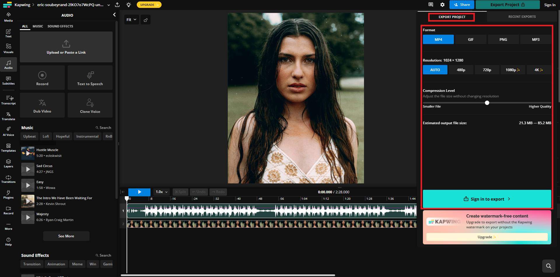 Exportera video