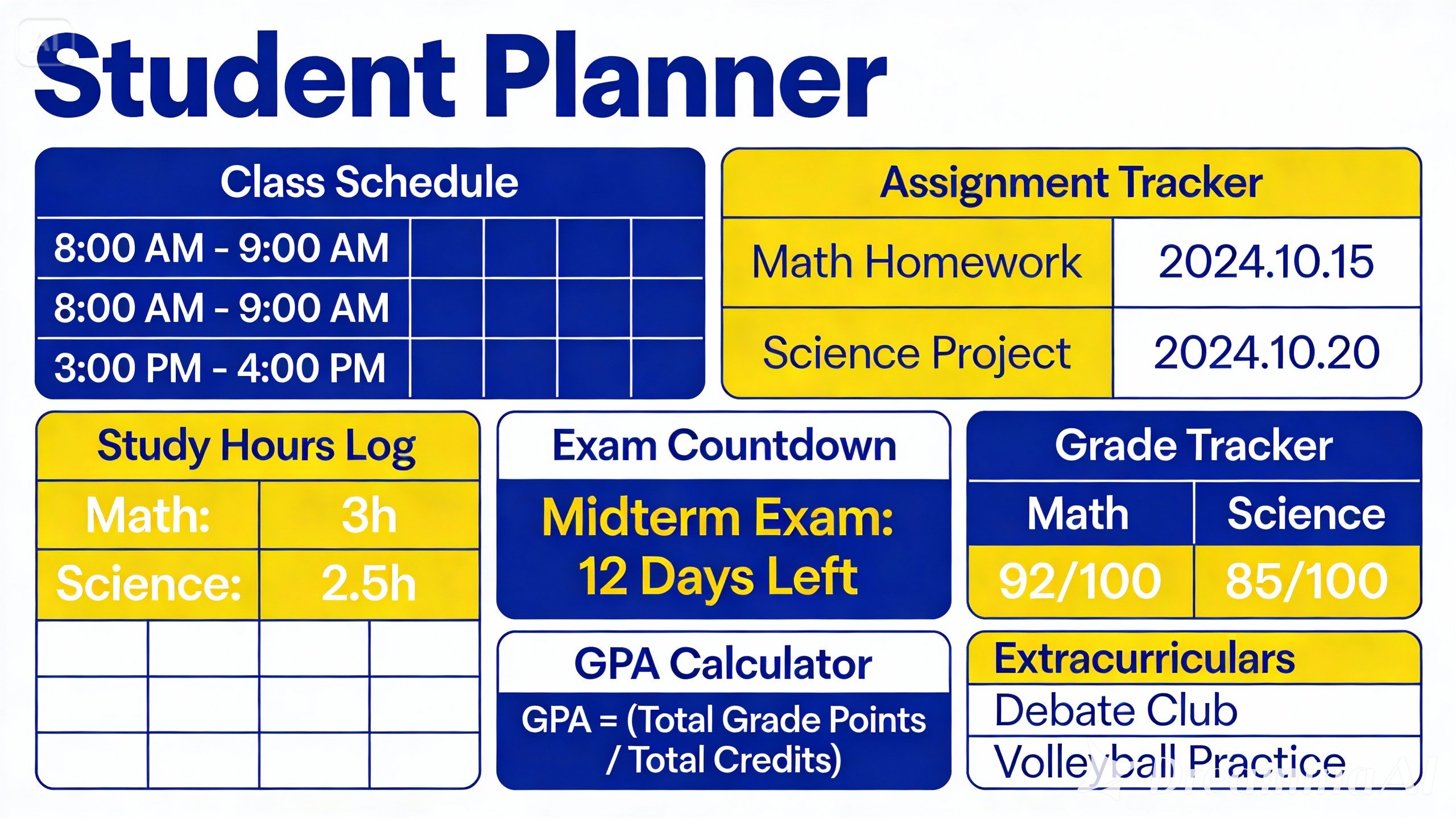Student academic planner