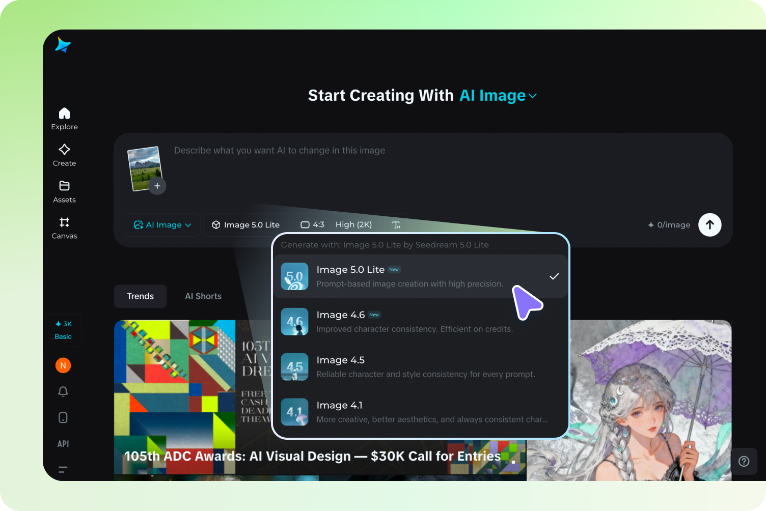 Upload a photo for AI color correction free in Dreamina
