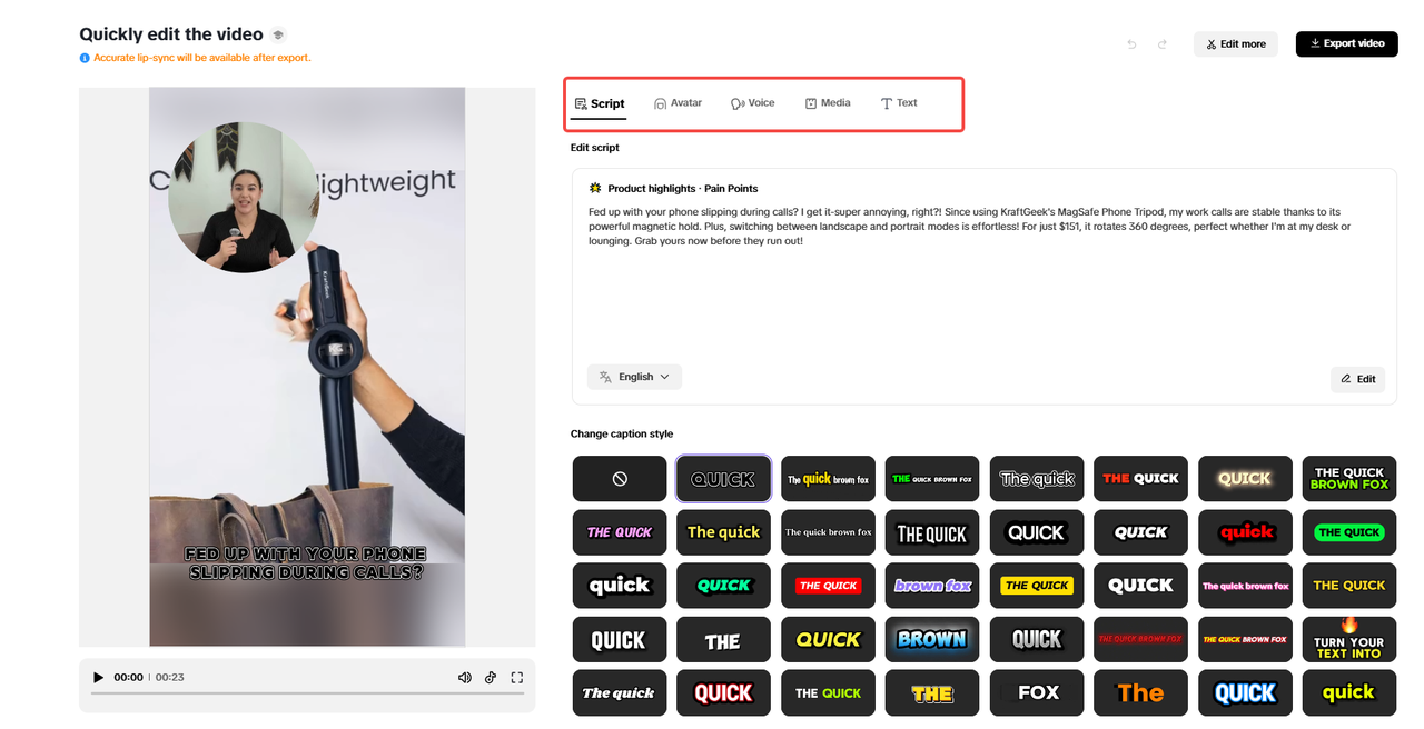 AI avatars and voiceovers