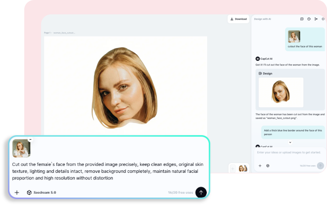 Paso 2: Sube la imagen y aplica el recorte facial