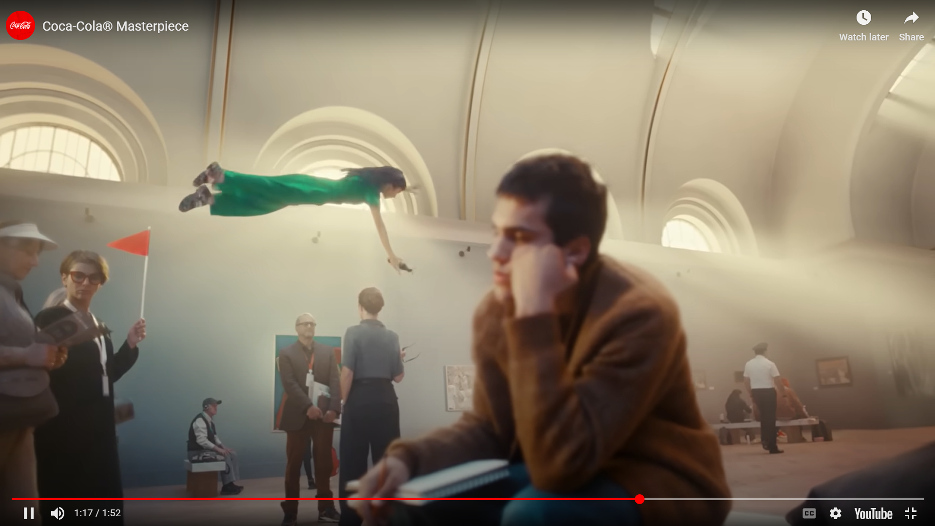 Coca-Cola's YouTube ad example featuring creative artwork
