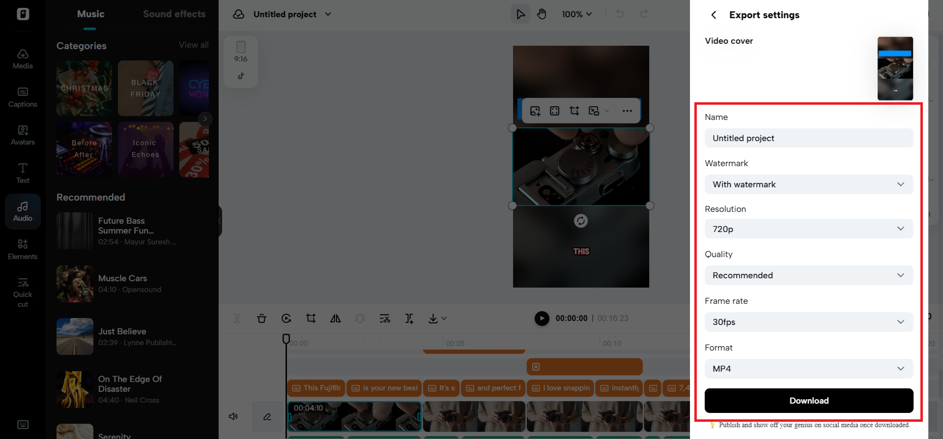 Export your video