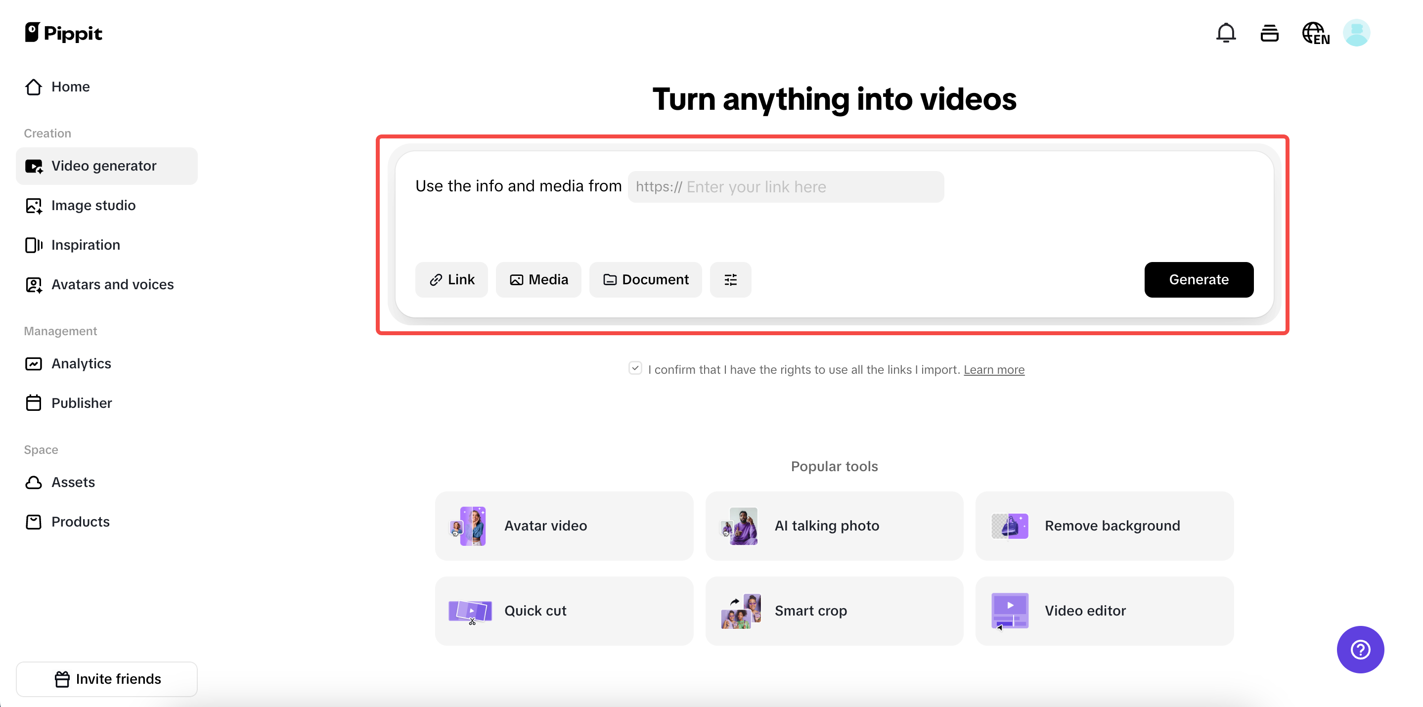 One-click content creation