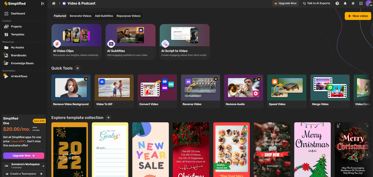 Simplified AI video editing