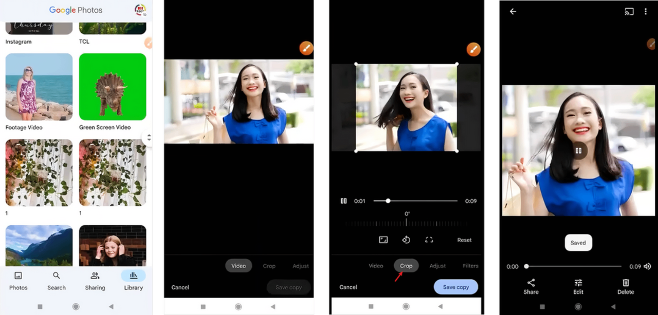 การใช้ Google Photos ครอบวิดีโอ MP4