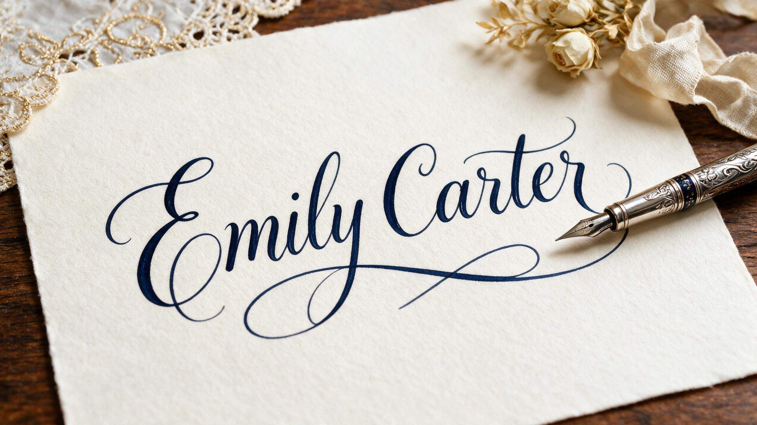 Prompt for a classic looping cursive signature