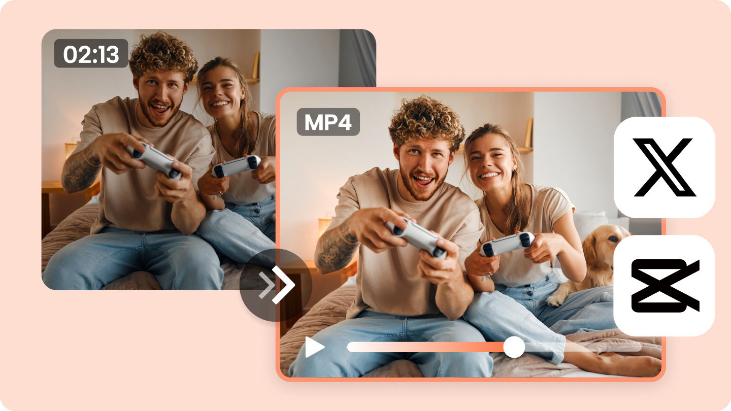 Una interfaz fácil de usar del CapCut convertidor de video en línea, que muestra un video convertido al formato MP4 con varias opciones de edición visibles.
