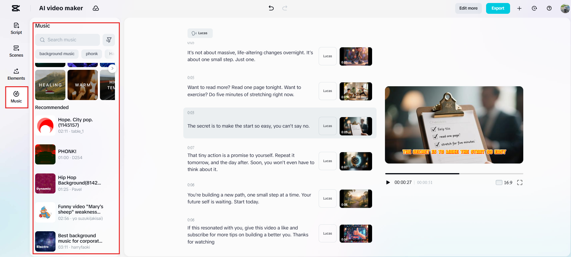 Set the mood with music