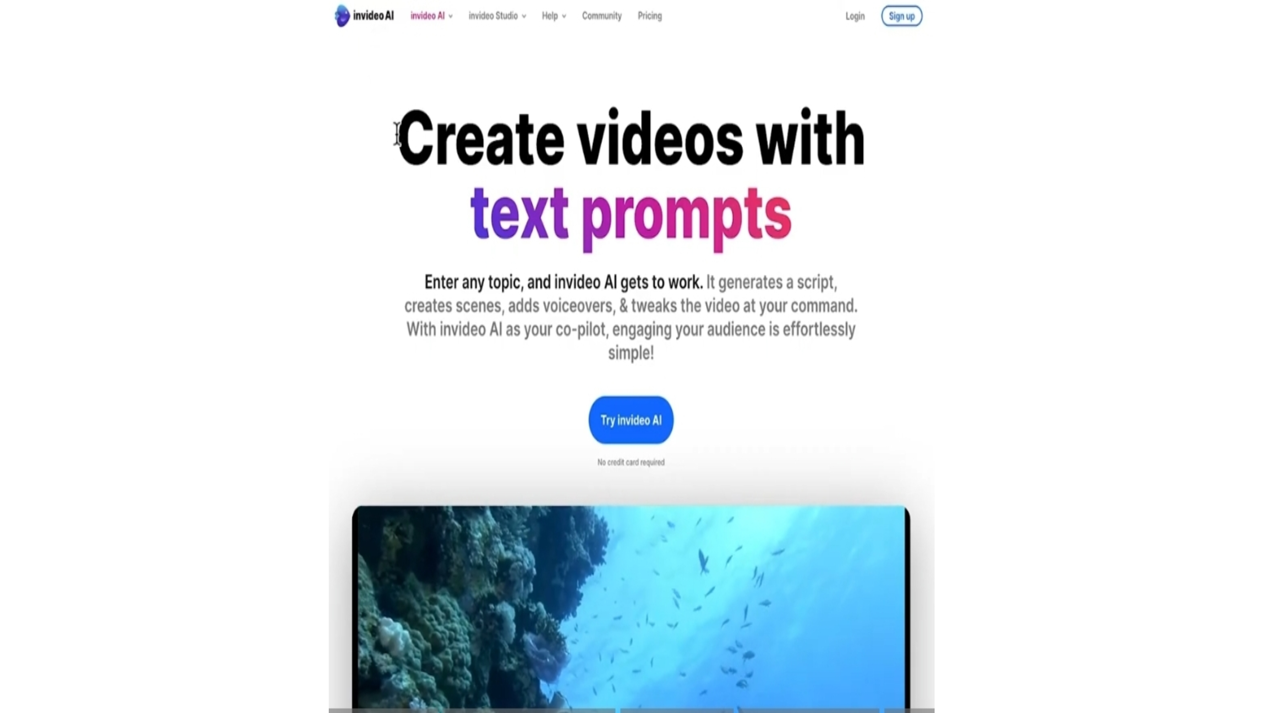 AI video generator text to video: InVideo AI