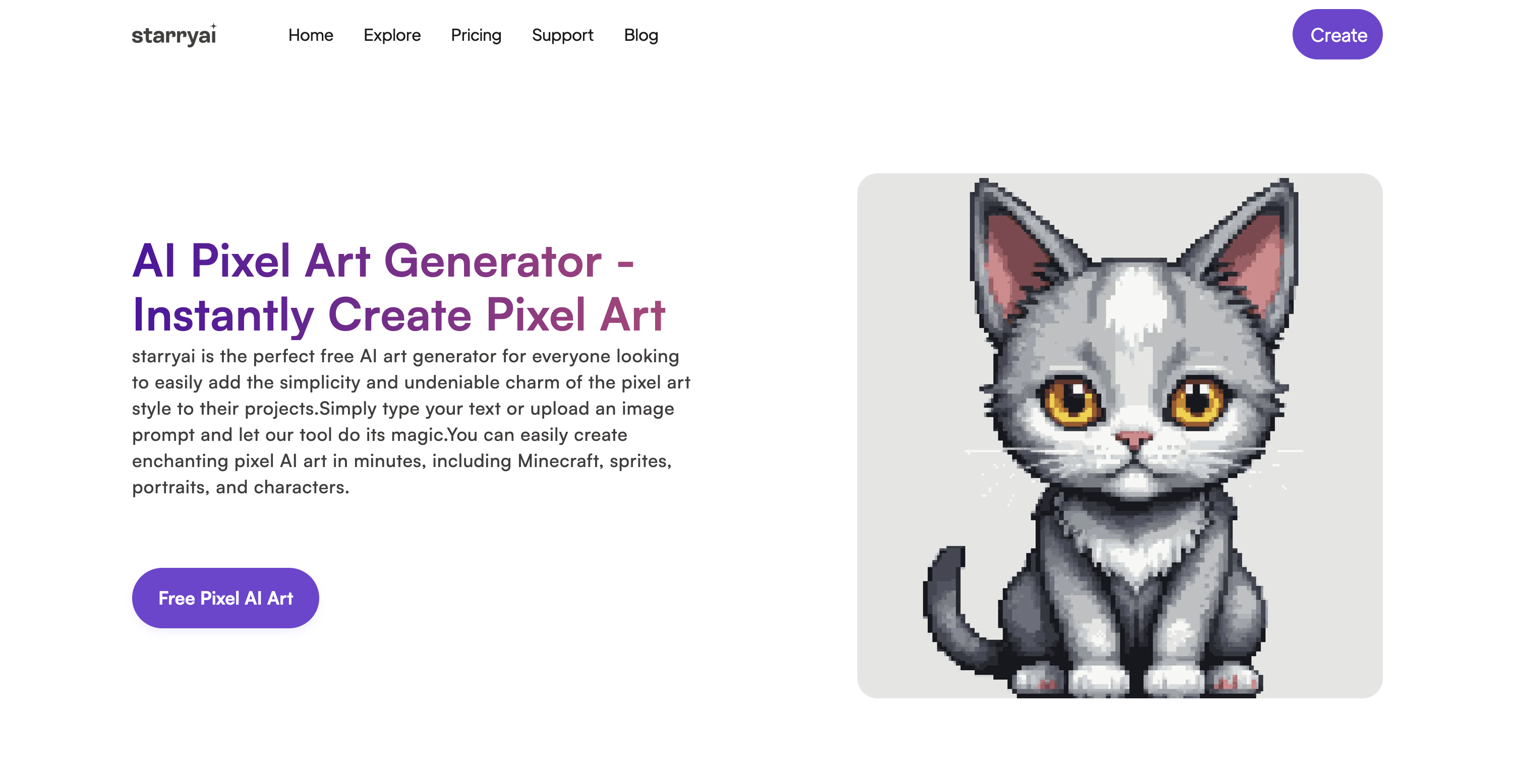 StarryAI pixel art background maker