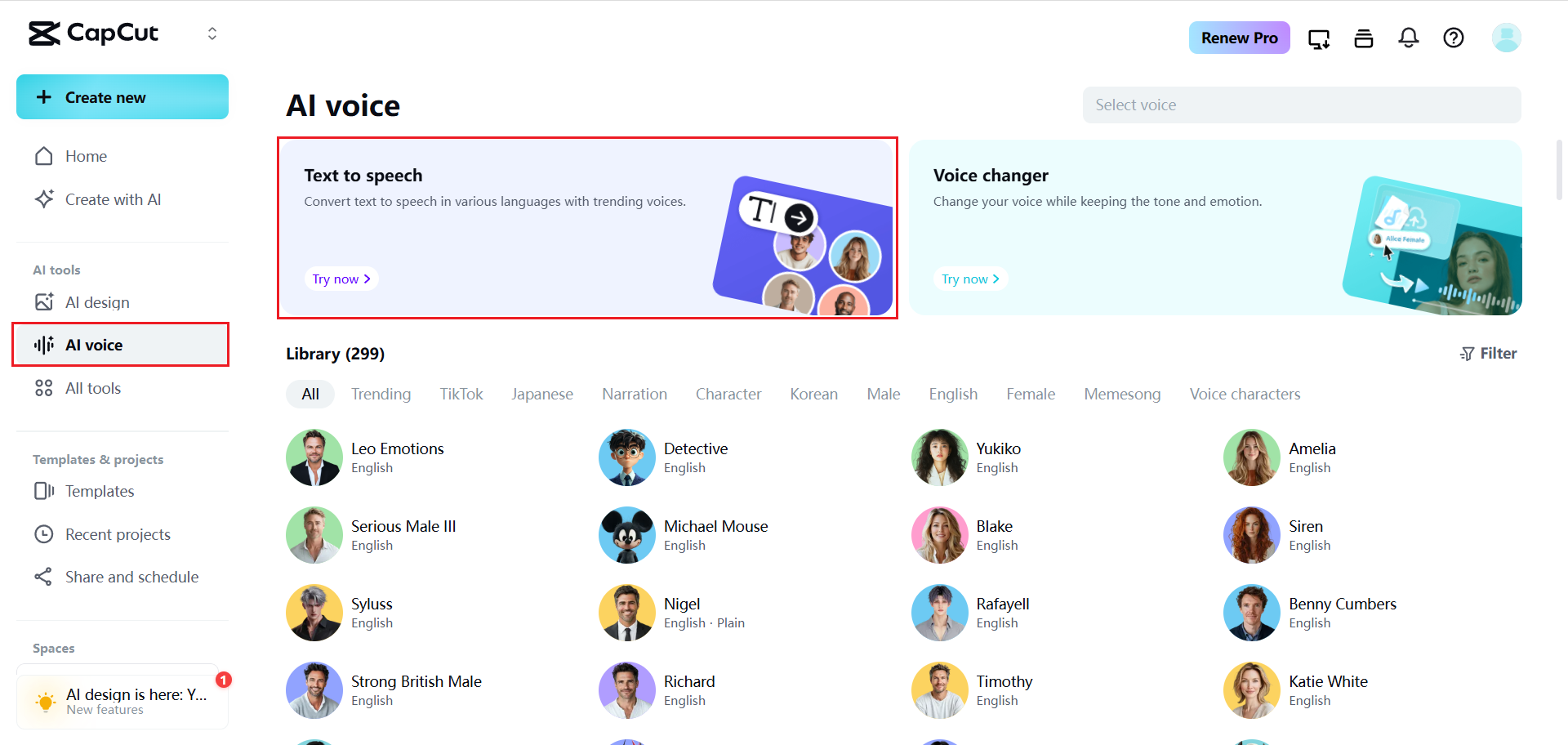 Find the AI voice tool