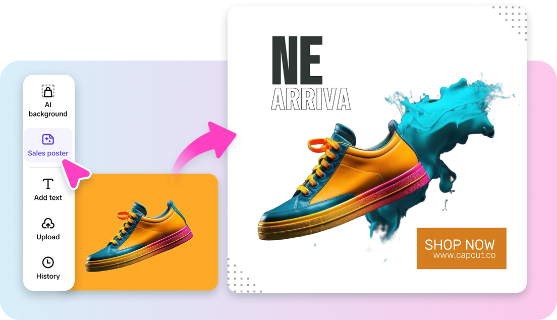 Instant sales poster creation for smooth promotion