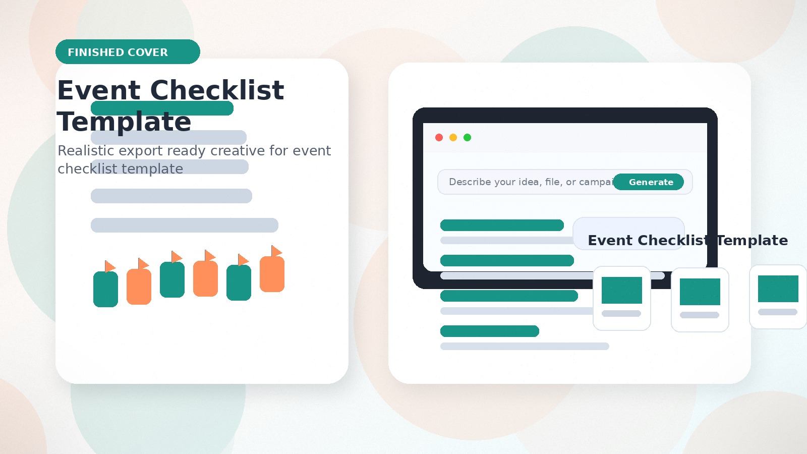Event Checklist Template realistic finished cover visual for event checklist template