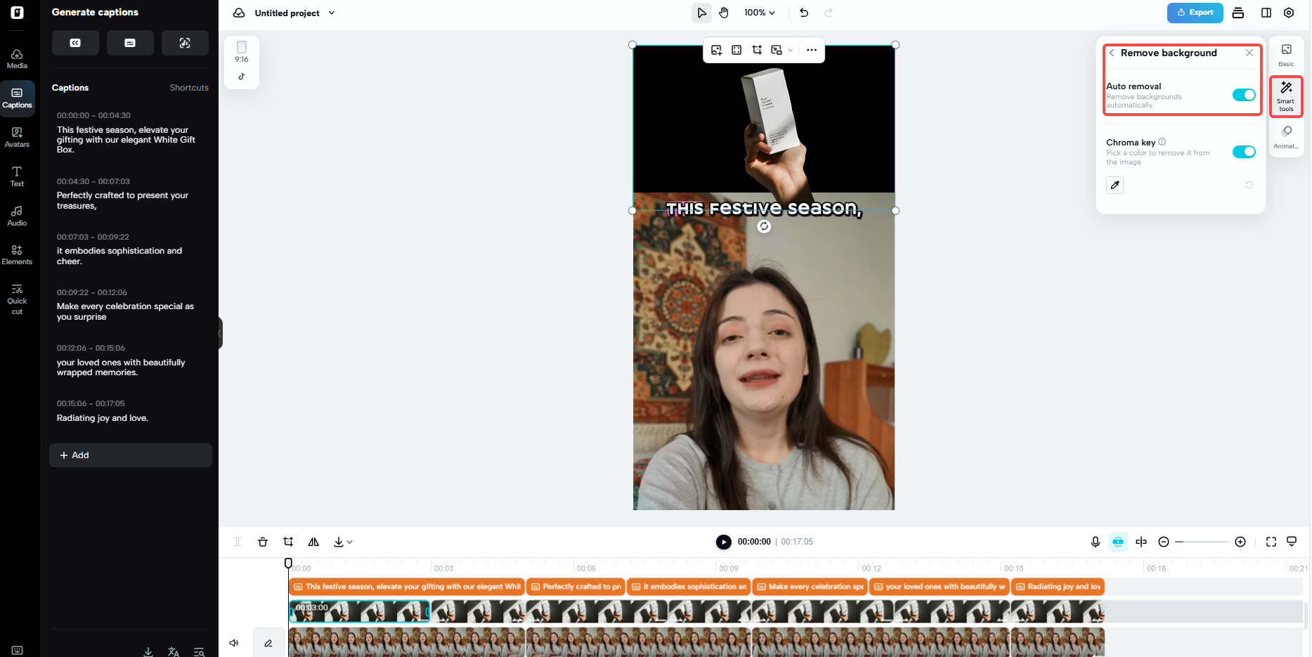 Remove the background automatically