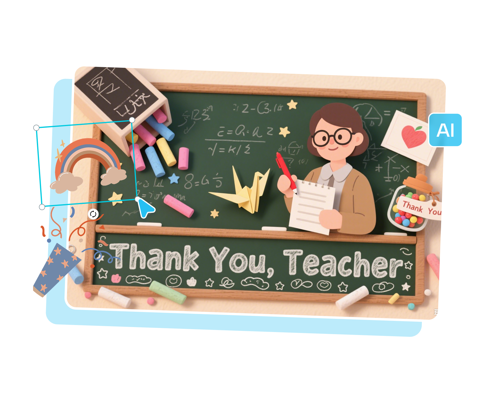 thank you teacher card 