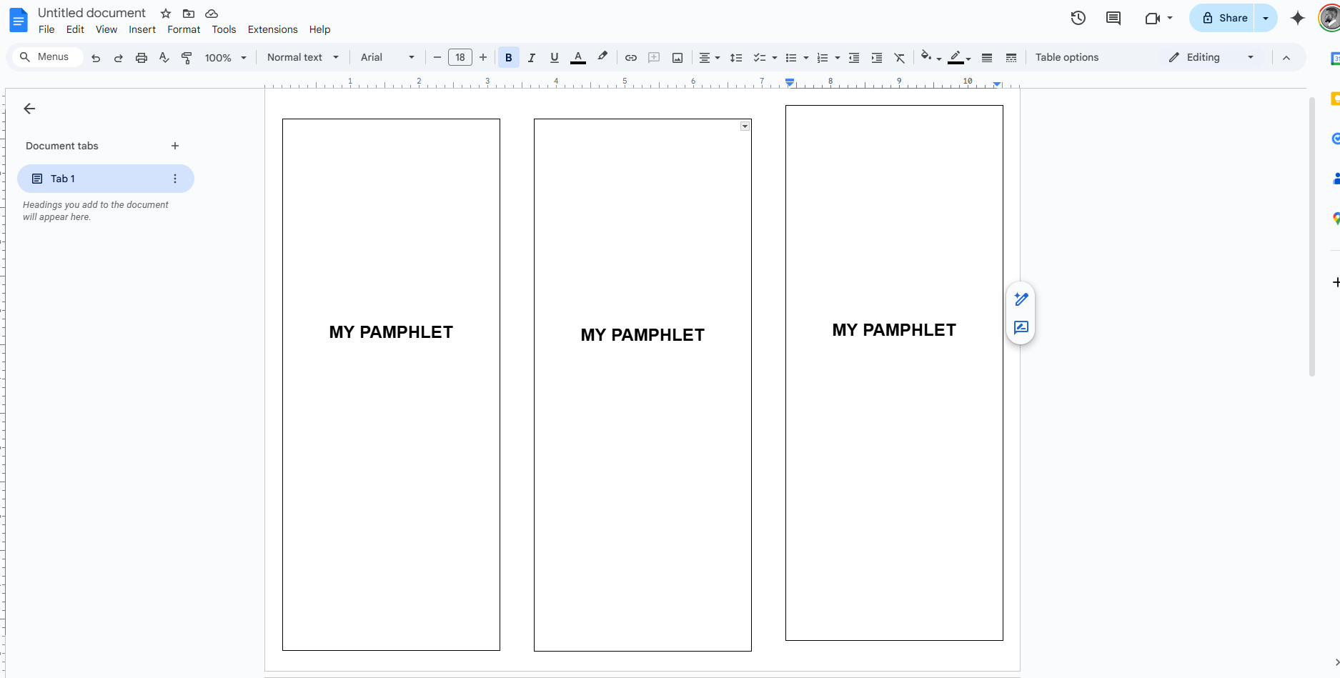 Come creare un opuscolo su Google Docs