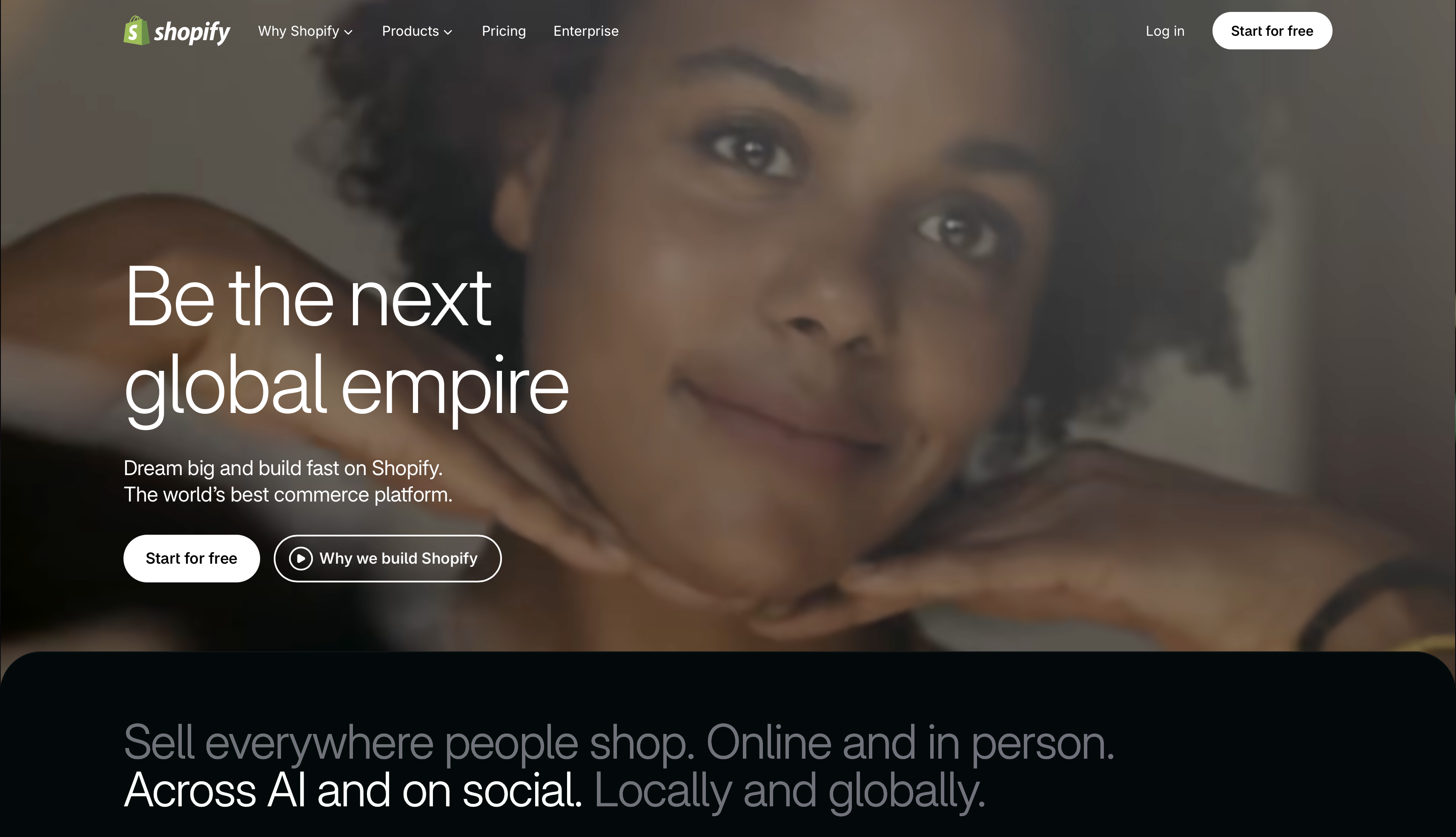 Shopify interface