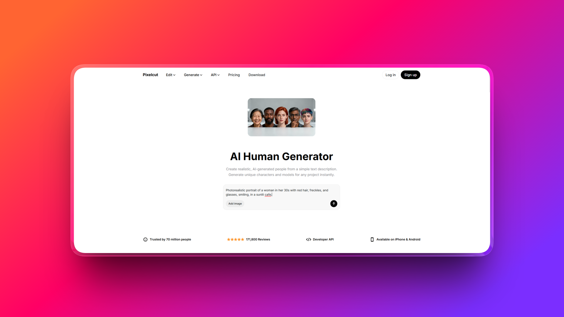 AI human generator by PixelCut