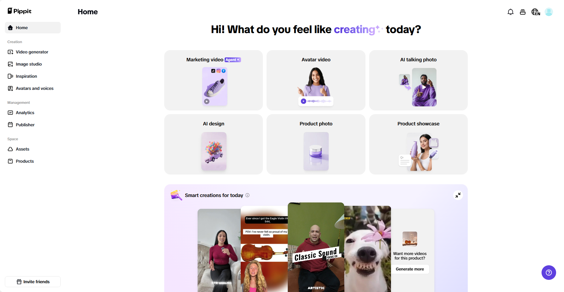 Pippit homepage
