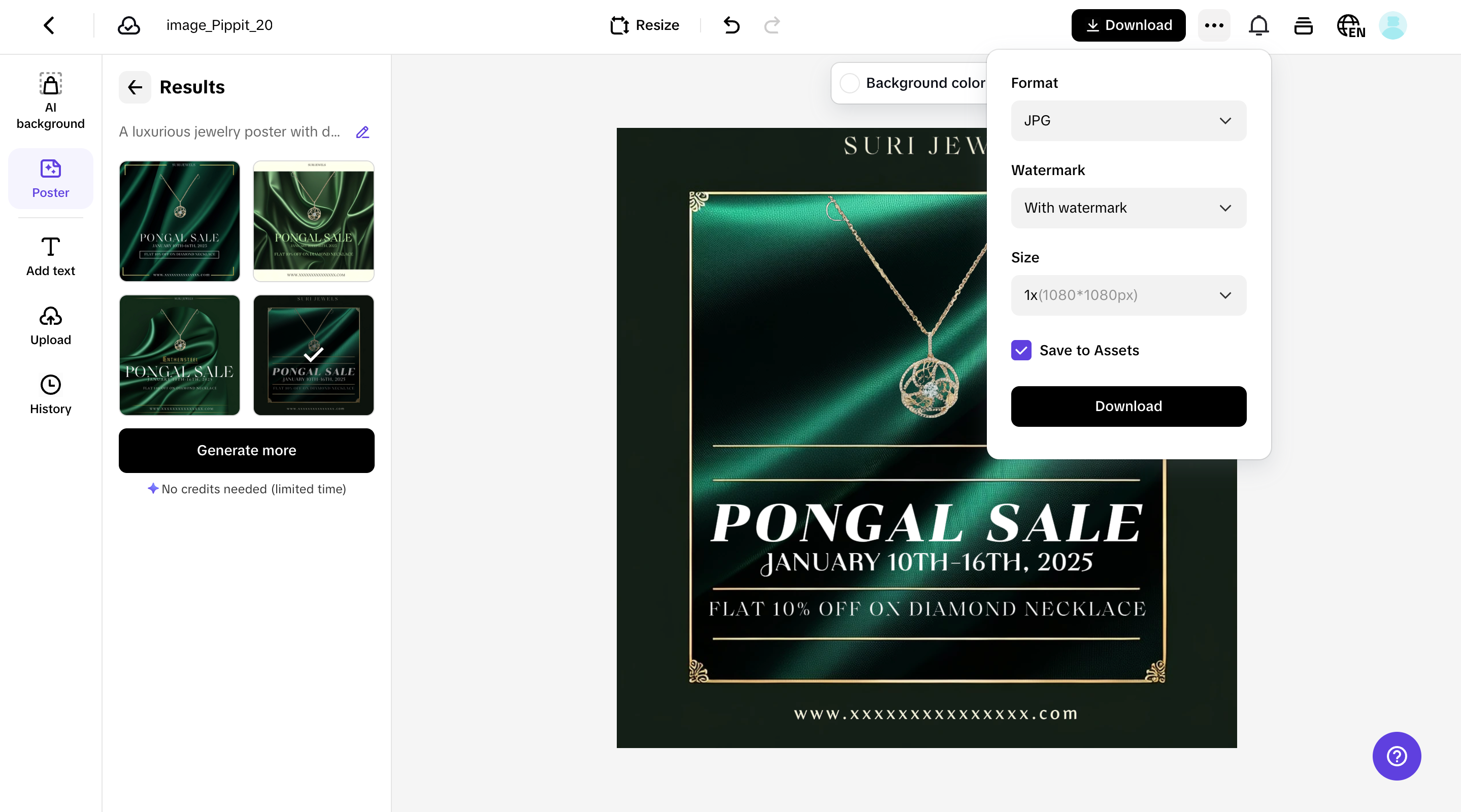 I-export ang iyong poster