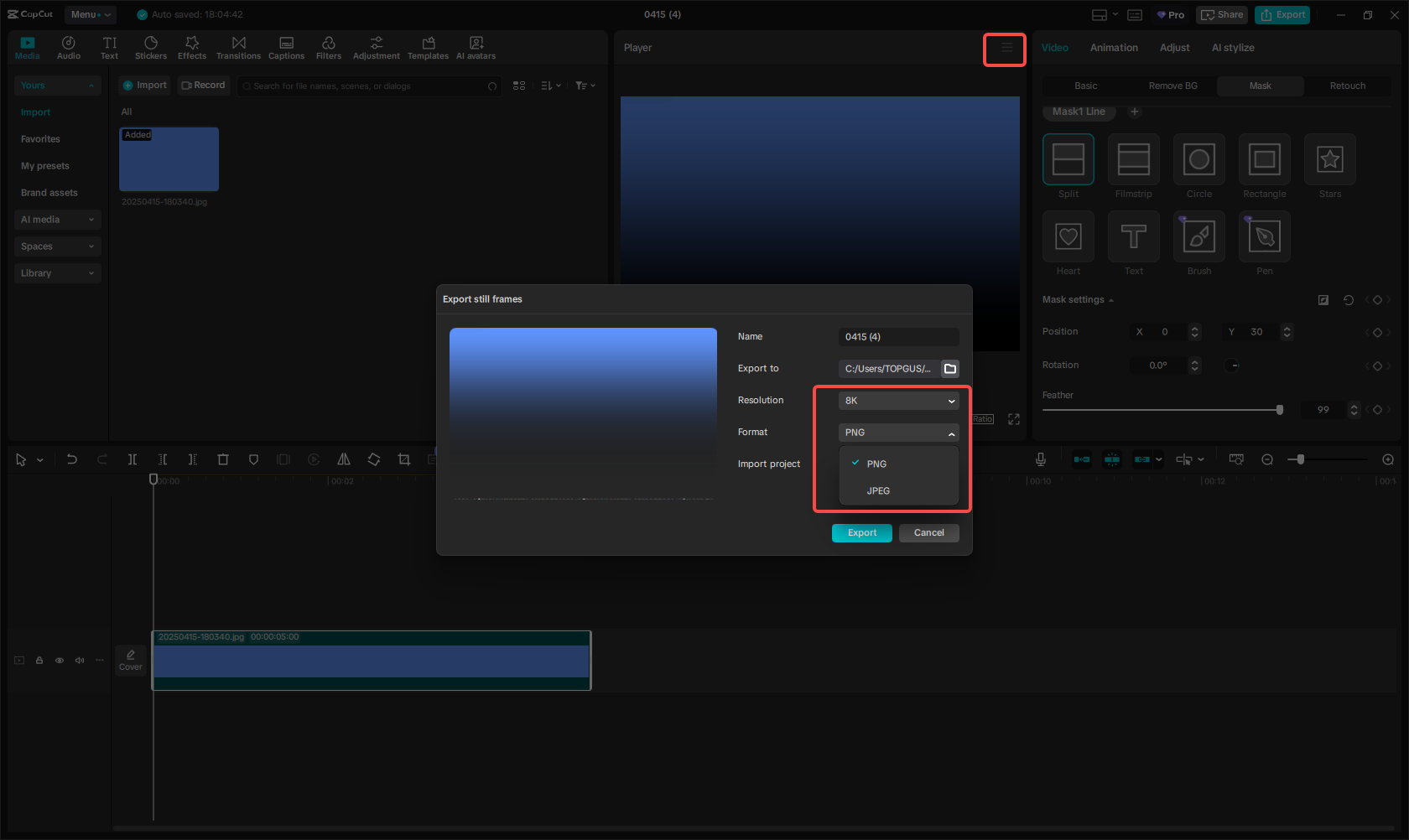 Export blue faded background