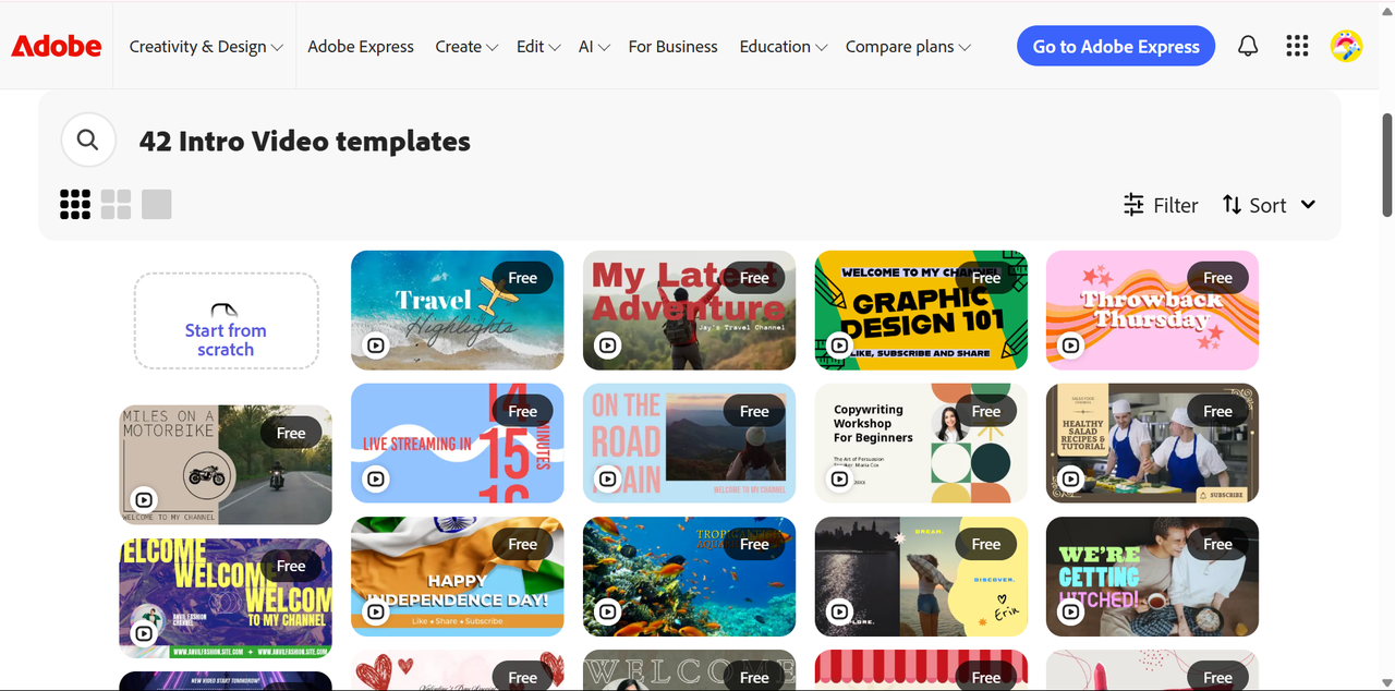 Adobe Stock - the best tool to access free intro templates for download