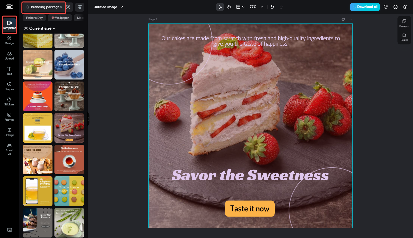 Search for a branding design template