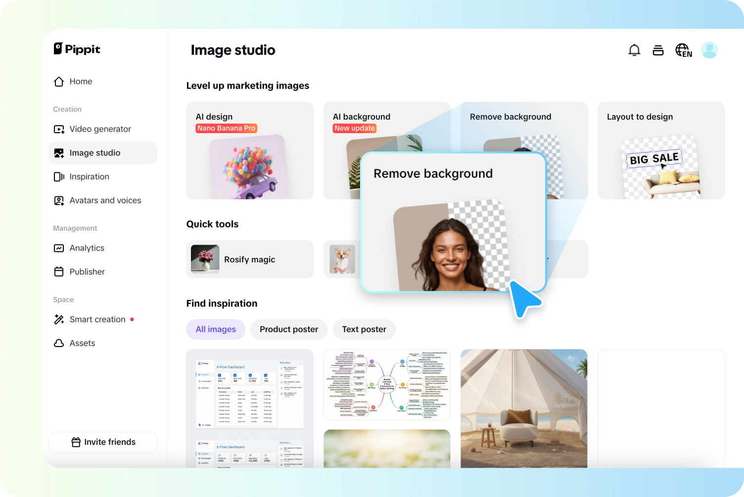 truy cập tính năng xóa nền