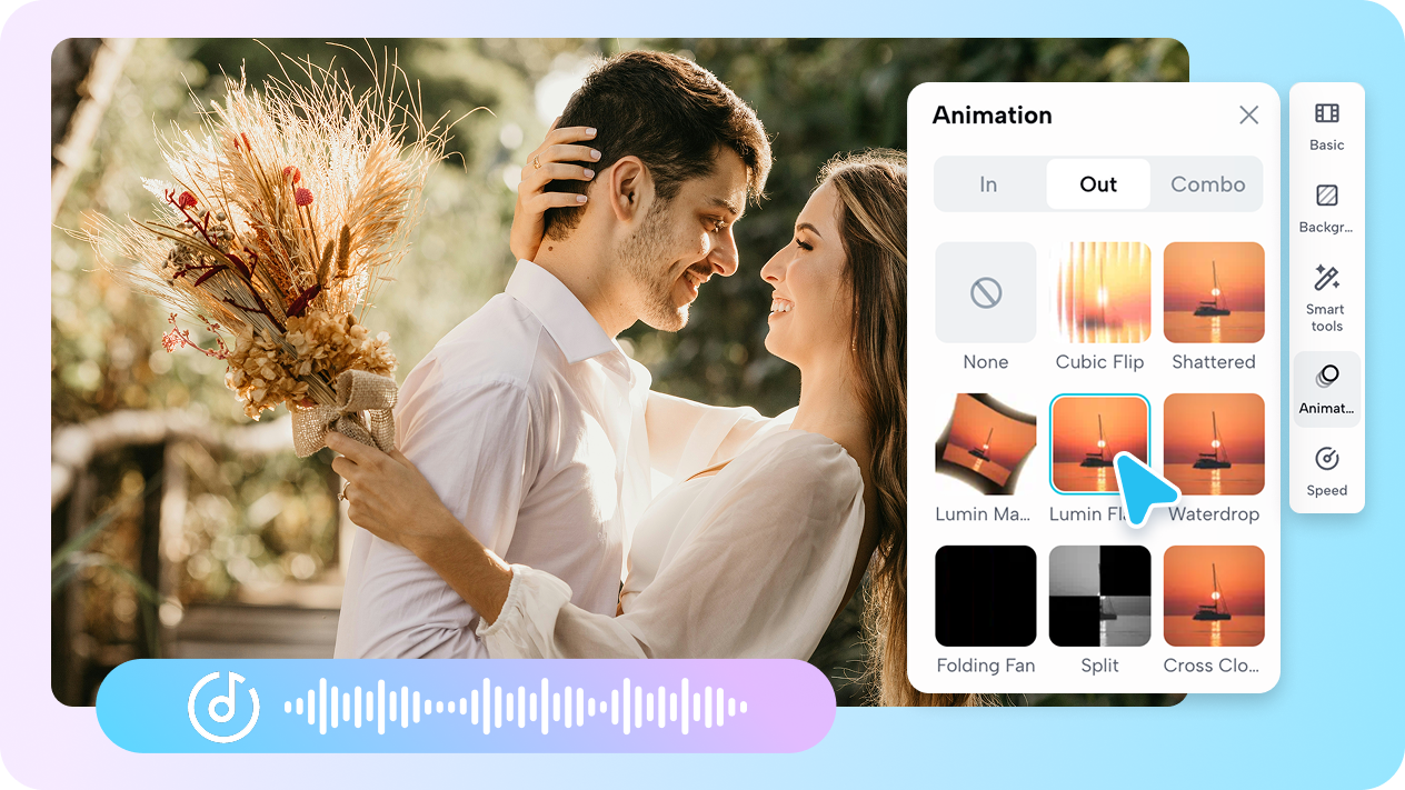 Add your favorite elements & music to the video